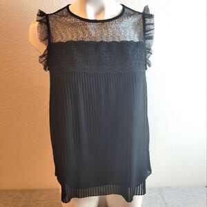 NANETTE LEPORE Pleated Blouse With Lace Detail